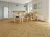 Solstace Oak 1.57m² Herringbone Vinyl Click Plank LVT Flooring With Integrated Underlay-6.5mm (2mm EVA layer)