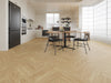 Warm Oak 1.57m² Herringbone Luxury Vinyl Click Flooring With Integrated Underlay - 6.5mm (2mm EVA layer)