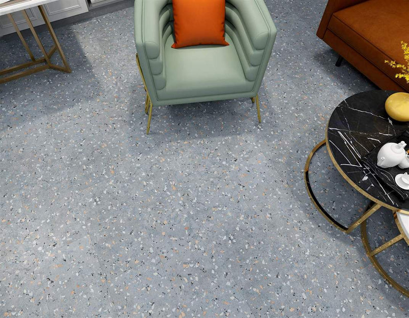 Concrete Terrazzo 1.9m² Vinyl Click Waterproof Flooring With Integrated Underlay - 6.5mm (2mm EVA layer)