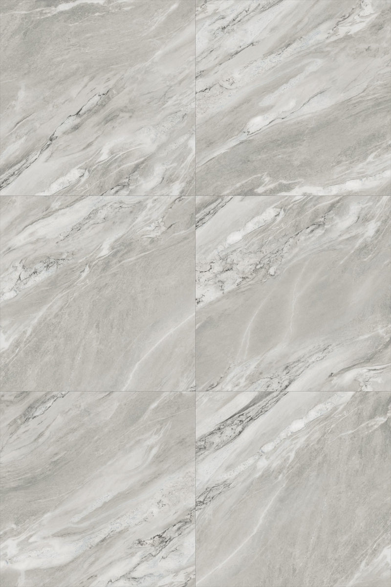 Pewter Drift Marble 1.9m² Vinyl Click Grey Marble Flooring With Integrated Underlay - 6.5mm (2mm EVA layer)