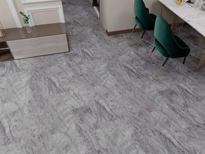 Arctic White Marble 1.86m² Large Tile Vinyl Click Flooring With Integrated Underlay - 6.5mm (2mm EVA layer)