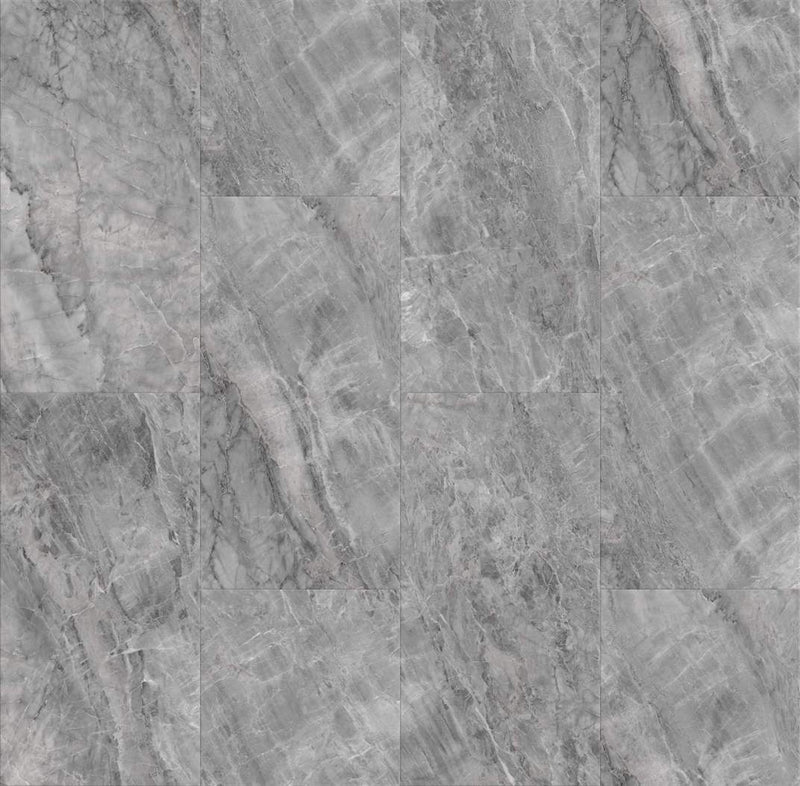 Arctic White Marble 1.86m² Large Tile Vinyl Click Flooring With Integrated Underlay - 6.5mm (2mm EVA layer)